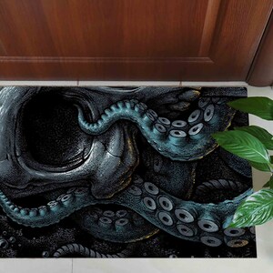 Tappeto polpo, tappeto horror, tappeti moderni, tappeto per animali, tappeto per saloon, tappeto per porta d'ingresso, tappeto per scale, tappeto personalizzato, tappeto per arredamento ufficio, tappeto stampato in 3D, immagine 5