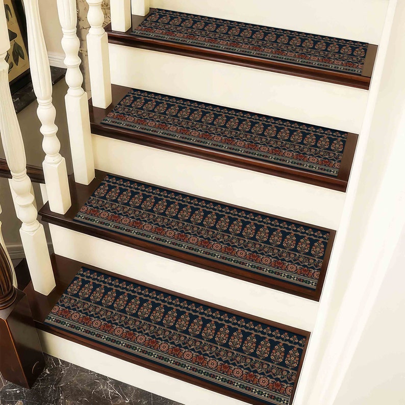 Short Rug For Step Ethnic Step Rug, Beige Rug, Red Flowers Rug, Navajo Rug, Modern Rug ...