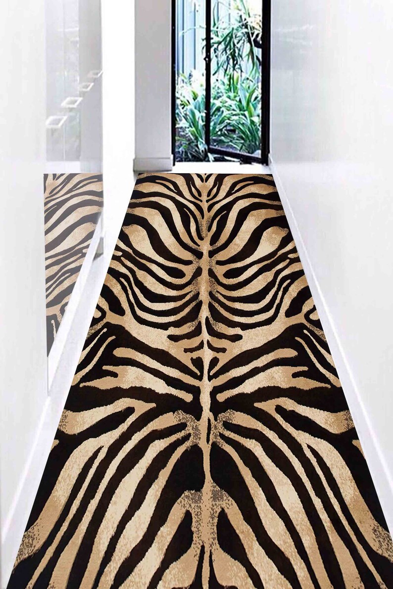 Zebra Rug, Zebra Pattern Rugs, Black Rugs, Modern Rugs, Salon Decor Rug, Hallway Rug, Cool Rug, Wall Hanging Rug, Bridesmaid Gift, image 3