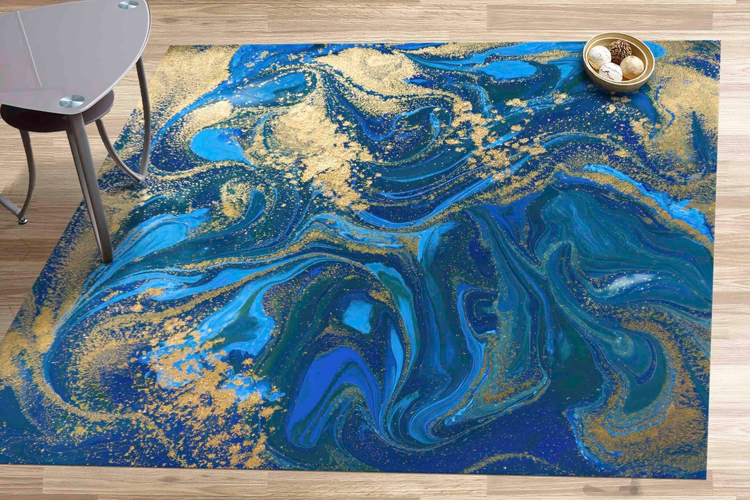 Entryway Rugs, Saloon Rugs, Salon Rug, Gold Marble Rug, Gift for the ...