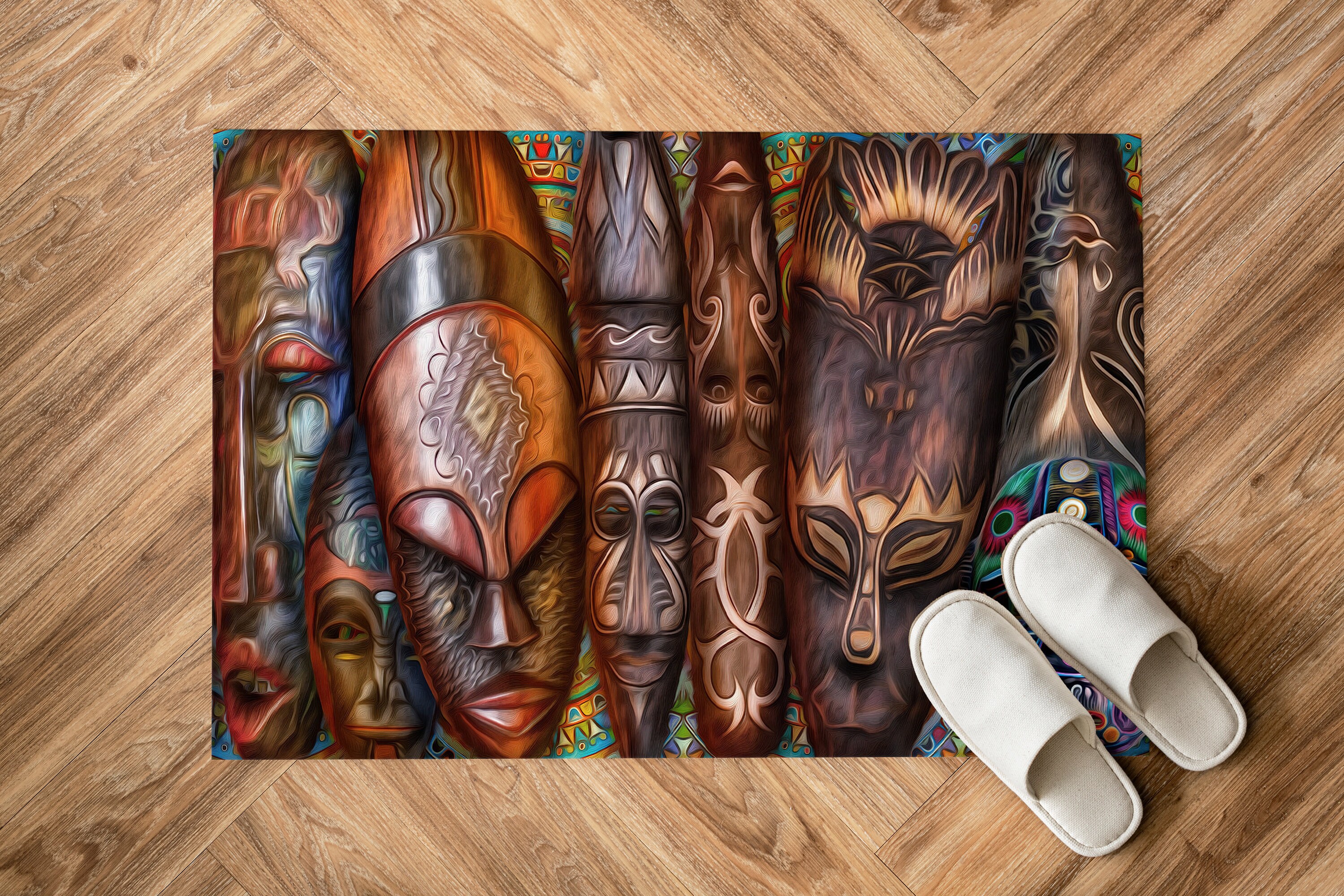 Abstract African Rug African Rug, Abstract Mask Rugs, Cute Rugs, Personalized Gifts Rugs ...