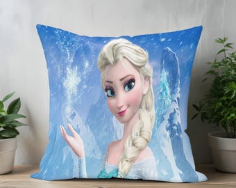 Elsa, Frozen Queen, Disney-prinses, Koningin, Kinderkamer, Prinses, Meisjeskamer, Prinses Elsa, Bankkussen, Decoratief kussen, Modern kussen