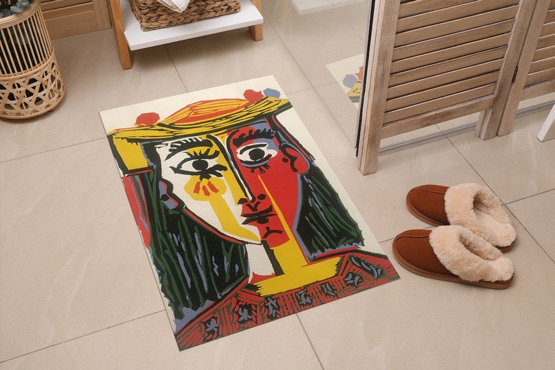 Picasso Rugs, Exhibition Rugs, Minimal Rugs, Reproduction Rugs, Office Rug, Saloon Rug, Gift For Her, Office Decor Rug, Thick Rug, image 7