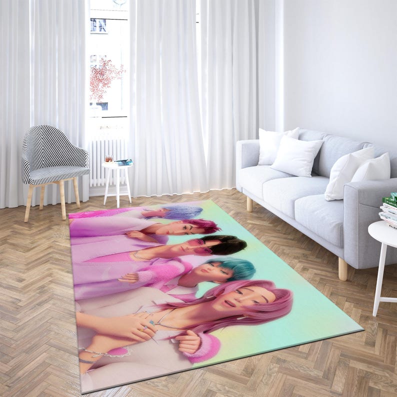 Kpop Rug Kpop Boy Band Rug, Colorful Anime Style Digital Print Floor Mat, Cute ...