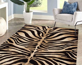Zebra Rug, Zebra Pattern Rugs, Black Rugs, Modern Rugs, Salon Decor Rug, Hallway Rug, Cool Rug, Wall Hanging Rug, Bridesmaid Gift,