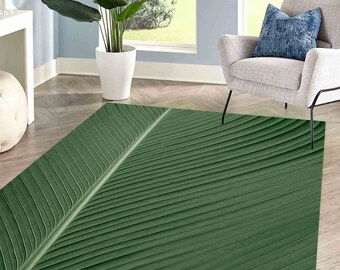 Office Rug, Green Leaf Rugs, Indoor Rug, Leaf Rugs, Front Door Rug, Decorative Rugs, Modern Rugs, Floral Rug, Living Room Rug, Area Rug,