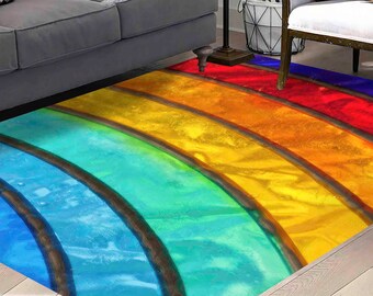 Colorful Rug, Bridesmaid Gift, Bedroom Rug, Gift Rug, Rainbow Rugs, Trendy Rugs, Modern Rug, Decorative Rug, Bedroom Rug, Printed Rug,