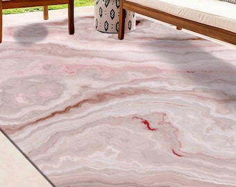 Housewarming Gift Rug, Modern Rugs, Alcohol Ink Rugs, Abstract Marble Rugs, Pink Marble Rugs, Bedroom Rugs, Living Room Rug, Hallway Rugs,