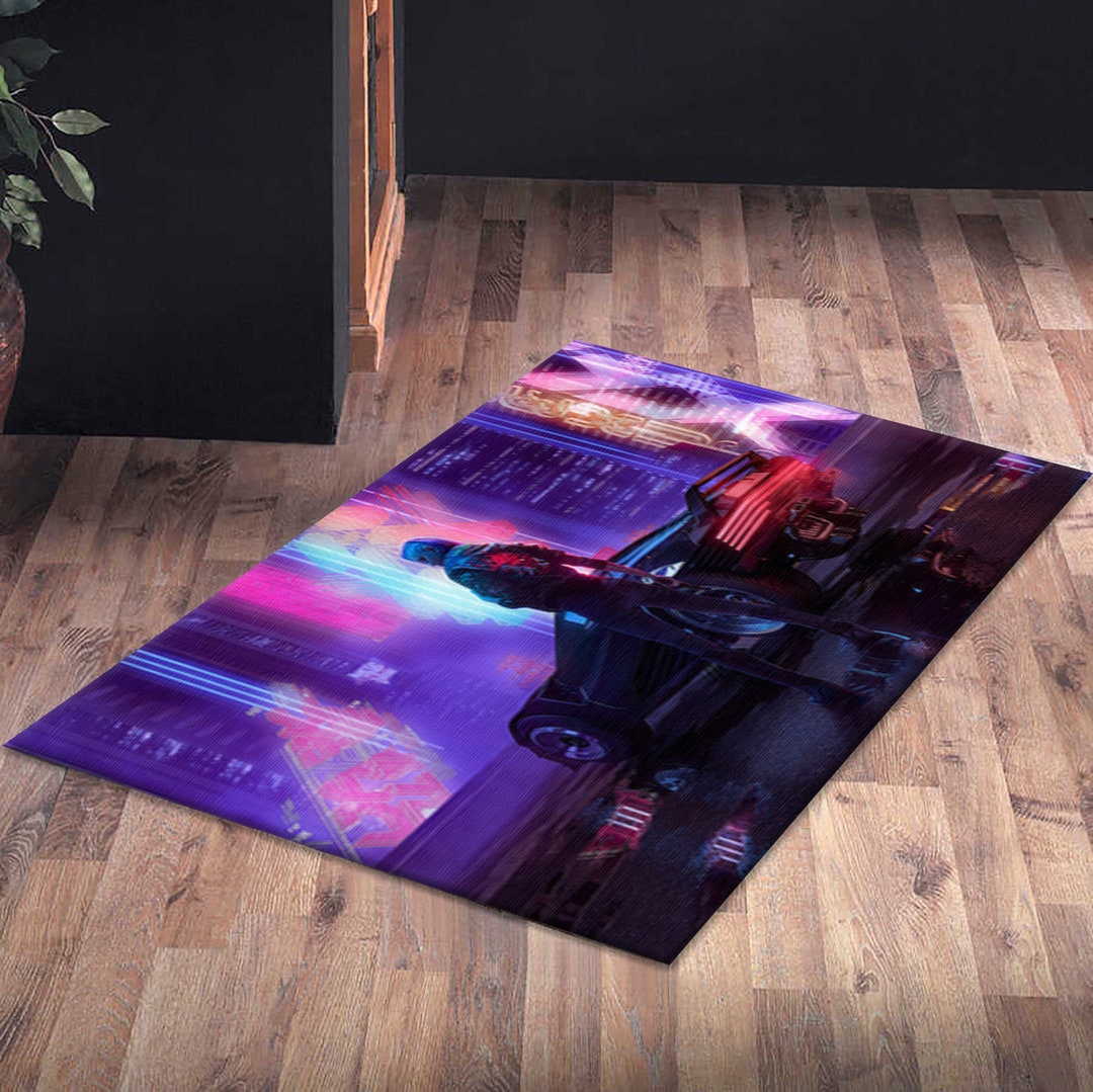 Modern Rugs, Thick Rug, Cyberpunk Rugs, Gift for Him Rugs, Abstract Rug ...
