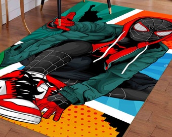Spiderman Rugs, Boy Room Rugs, Children Rug, Accent Rug, Step Rug, Wall Hanging Rug, Gift For Her, Runner Rug, Large Rug, Non-Slip Carpet,