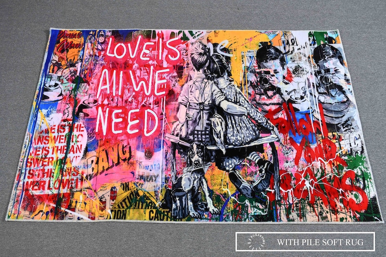 Entryway Rugs Kitchen Rug Street Graffiti Rug Graffiti - Etsy