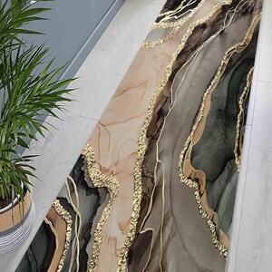 Brown Marble Rugs, Chenille Rugs, Modern Rugs, Home Decor Rug, Modern Marble Rugs, Thick Rugs, Wedding Rugs, Kitchen Rug, Area Rugs, image 4
