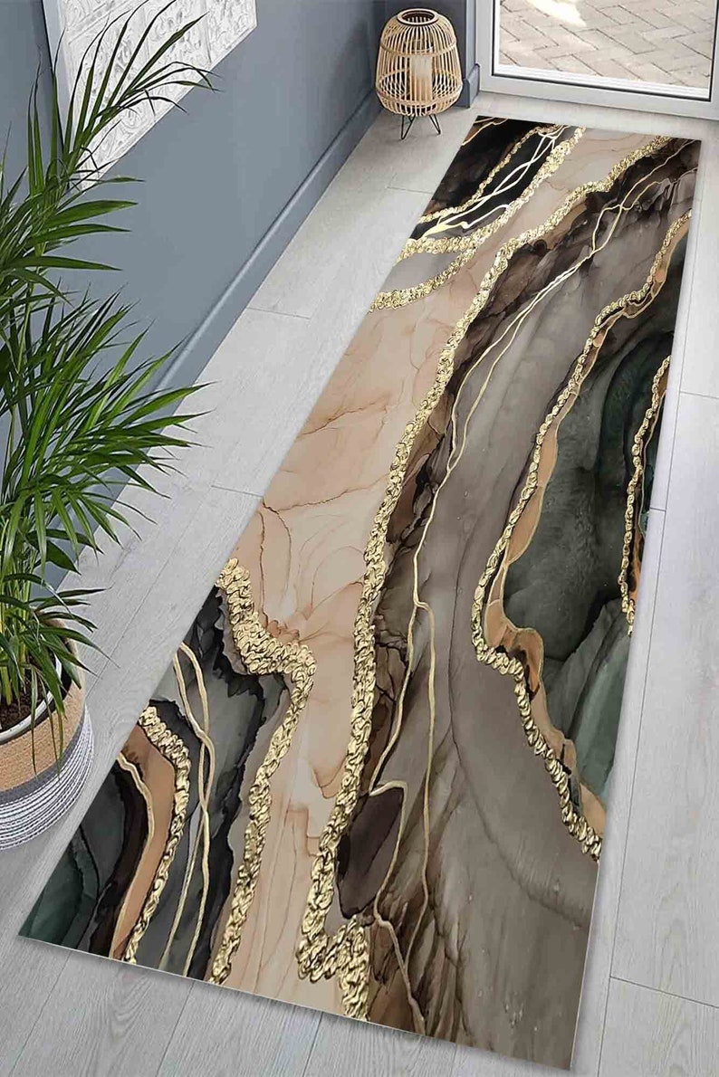 Brown Marble Rugs, Chenille Rugs, Modern Rugs, Home Decor Rug, Modern Marble Rugs, Thick Rugs, Wedding Rugs, Kitchen Rug, Area Rugs, image 4