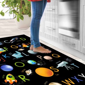 Floor Rug, Educational Alphabet Rug, Black Rugs, Educational Rugs, Pattern Rugs, Kids Rug, Kids Alphabet Rugs, Cute Rug, Kids Room Decor, image 3