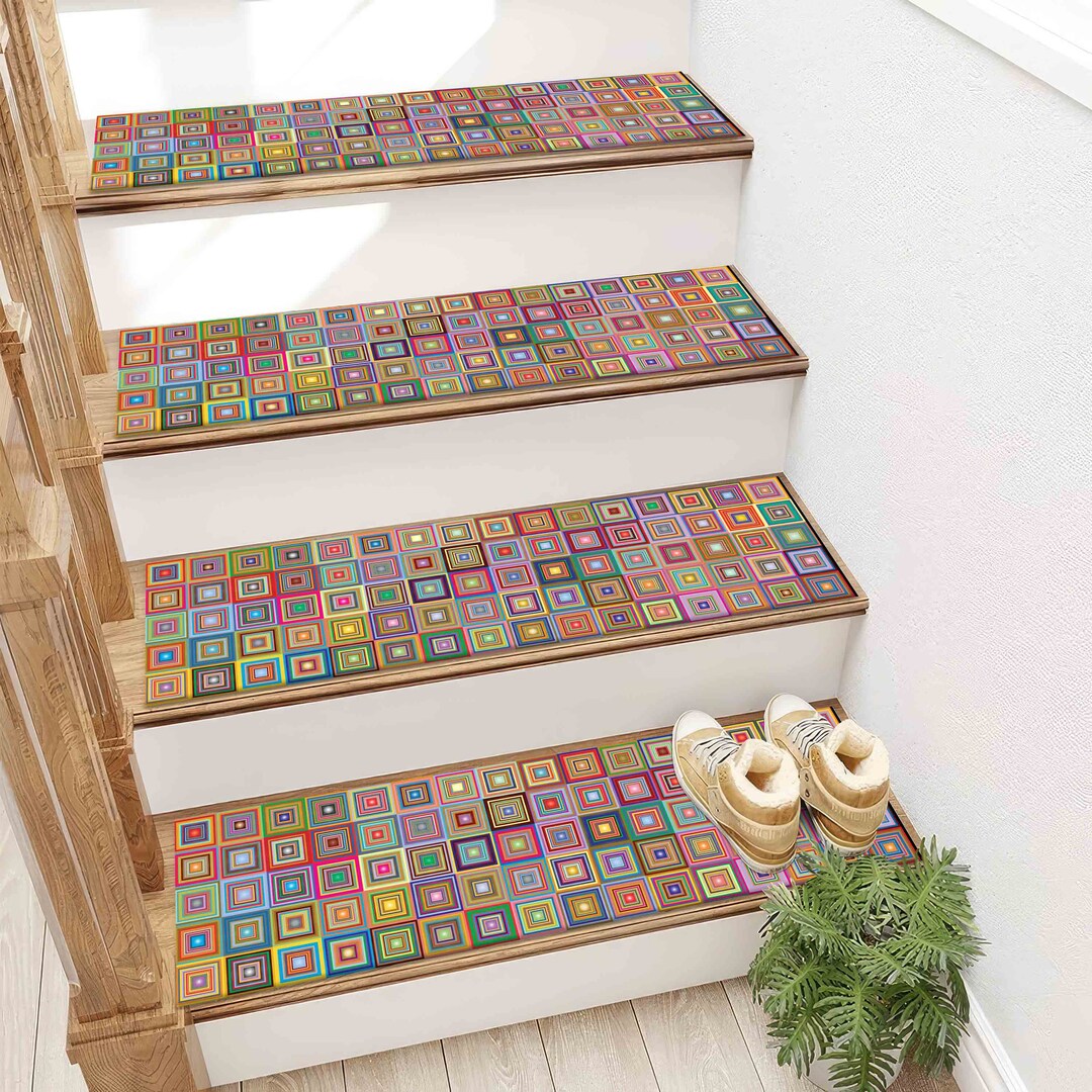 Watch Your Step Rug Colorful Step Rug, Geometric Pattern Rug, Colorful Rugs, Modern Rug ...