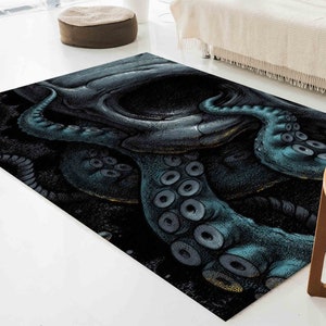 Tappeto polpo, tappeto horror, tappeti moderni, tappeto per animali, tappeto per saloon, tappeto per porta d'ingresso, tappeto per scale, tappeto personalizzato, tappeto per arredamento ufficio, tappeto stampato in 3D, immagine 4