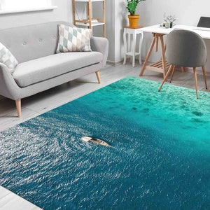 Sea Rug, Office Decor Rug, View Rugs, Accent Rug, Coastal Decor Rug, 3D Printeds Rug, Ocean Rugs, Gift For Him Rug, Gift For The Home Rug,