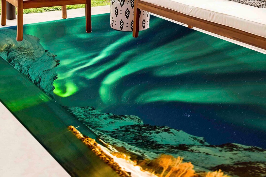 Nature Landscape Rugs Non Slip Rugs, Aurora Landscape Rugs, Runner Rug ...