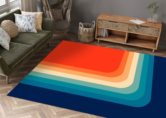 Runner Rugs, Mid Century Rug, Accent Rugs, Stair Rug, Mid Century Rug, Minimal Pattern Rug, Modern Rug, Hallway Rug, Colorful Rug, Rug Decor