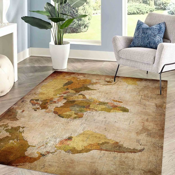 Shop World Map Rug Etsy