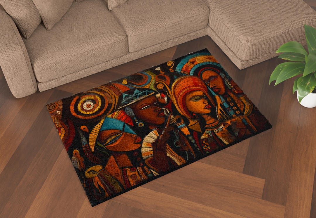 Afro People Rugs, African Woman Rug, Brown Rugs, African Rugs, Dining ...