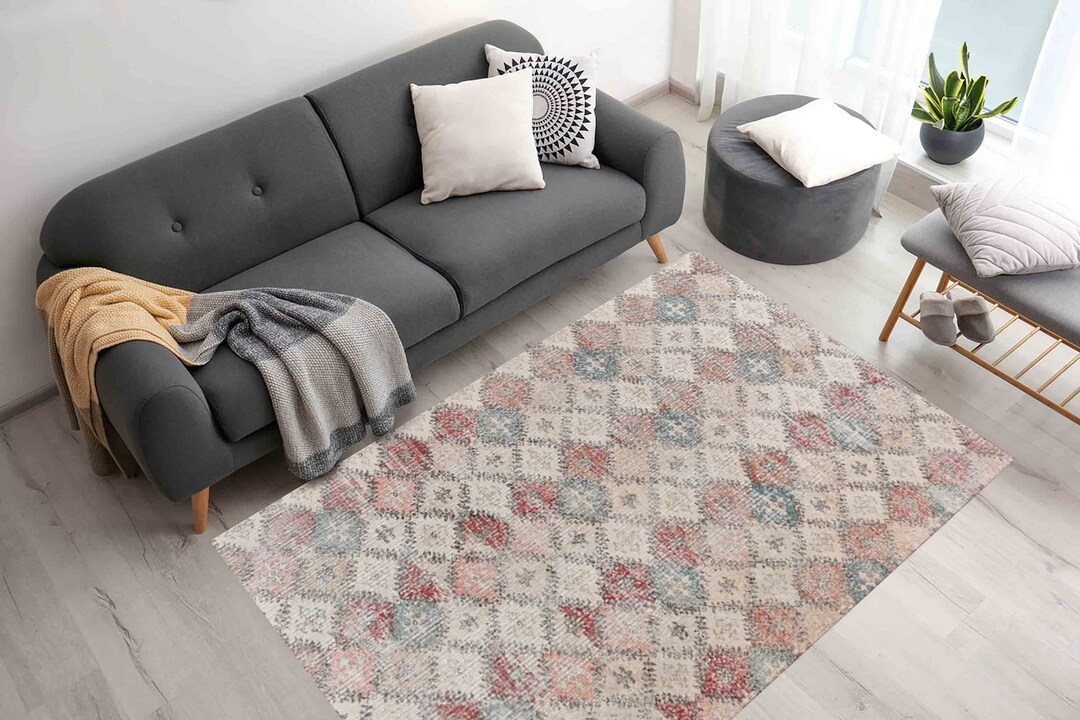 Muted Pattern Rug Turkish Rug, Muted Rug, Ethnic Pattern Rug, Soft Rug, Large Rug ...