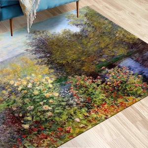 Claude Monet Rugs, Abstract Tree Rugs, Corner Of The Garden At Montgeron, Nature Landscape, Famous Rug,Living Room Rug,Popular Rug,Entry Rug