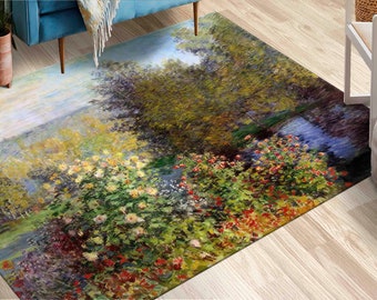 Claude Monet Rugs, Abstract Tree Rugs, Corner Of The Garden At Montgeron, Nature Landscape, Famous Rug,Living Room Rug,Popular Rug,Entry Rug