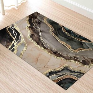 Brown Marble Rugs, Chenille Rugs, Modern Rugs, Home Decor Rug, Modern Marble Rugs, Thick Rugs, Wedding Rugs, Kitchen Rug, Area Rugs, image 5