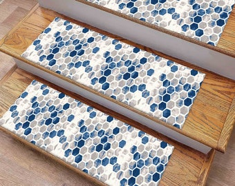 Geometric Step Rug, Ethnic Pattern Rug, Abstract Color Rug, Modern Rug, Outdoor Rug, Printed Rug, Gift For Him Stair Rug, Personalized Rug,