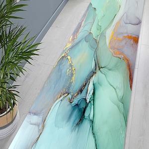 Runner Rugs, Modern Rugs, Decorative Rug, Gold Rug, Wedding Rug, Marble Rug, Large Rug, Colorful Marble Rugs, Rugs, Accent Rugs, Home Decor,