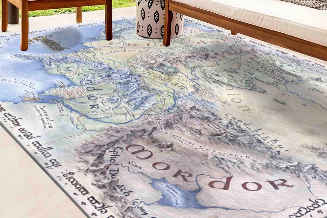 Lord of Rings Rugs, Hobbit Rugs, Map Rugs, Modern Rugs, Small Rugs, Map