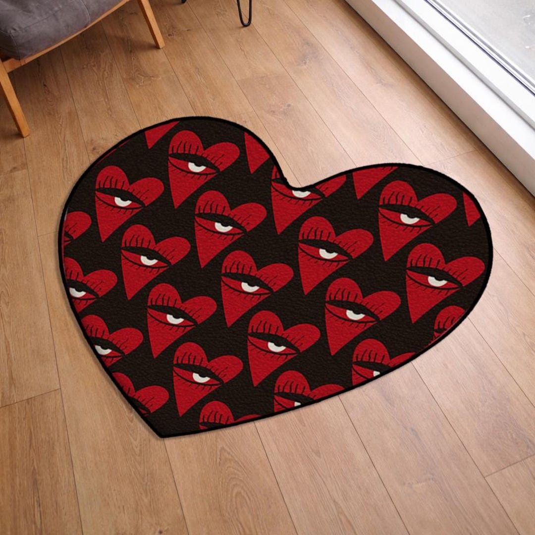 Love Rugs All Eyes on Love Hearth Rug, Personalized Name Hearth Rug, Valentines ...