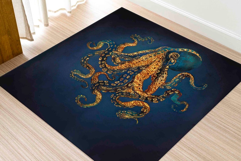 Personalizeds Rug, Octopus Rugs Modern Rug, Indoor Rugs, Personalized Gifts Rugs, Runner Rugs, Animal Rugs, Octopus Rugs, Chenille Rug, image 6