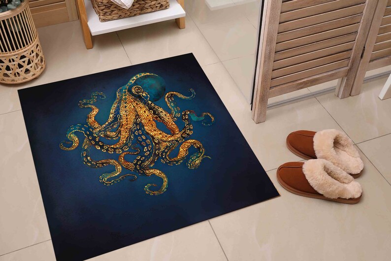 Personalizeds Rug, Octopus Rugs Modern Rug, Indoor Rugs, Personalized Gifts Rugs, Runner Rugs, Animal Rugs, Octopus Rugs, Chenille Rug, image 5