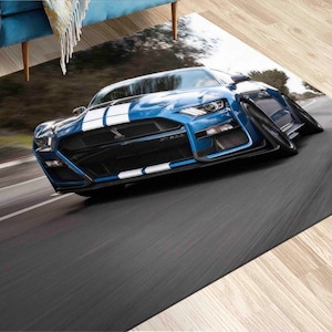Shelby Cobra Rugs, Chenille Rug, Entry Rug, Car Lover Gift Rugs, Large Rugs, Boy Room Rug, Soft Rug, Garage Rug, Classic Rugs, Runner Rug,