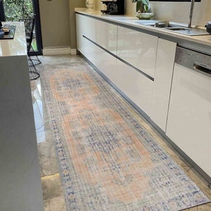Navy Blue and Orange Rug, Medallion Rug, Faded Rugs, Oriental Rug, Turkish Rug, Custom Rug, Office Rug, Bedroom Rug, Colorful Rug,