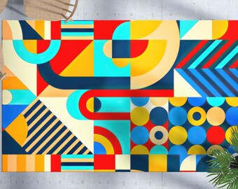Multicolor Rugs, Minimal Rug, Yellow Rug, Modern Rug, Art Rug, Thick Rug, Bedroom Rug, Front Door Rug, Office Rug, Round Rug, Non Slip Rug,