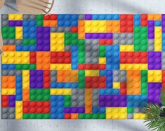 Colorful Building Blocks Rugs,Nursery Rugs, Kids Room Rugs, Kids Rugs, Machine Washable Rug, Luxury Rug, Colorful Rug, Playing Room rug