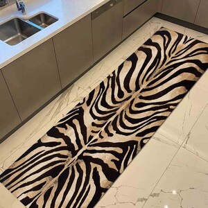 Zebra Rug, Zebra Pattern Rugs, Black Rugs, Modern Rugs, Salon Decor Rug, Hallway Rug, Cool Rug, Wall Hanging Rug, Bridesmaid Gift, image 4