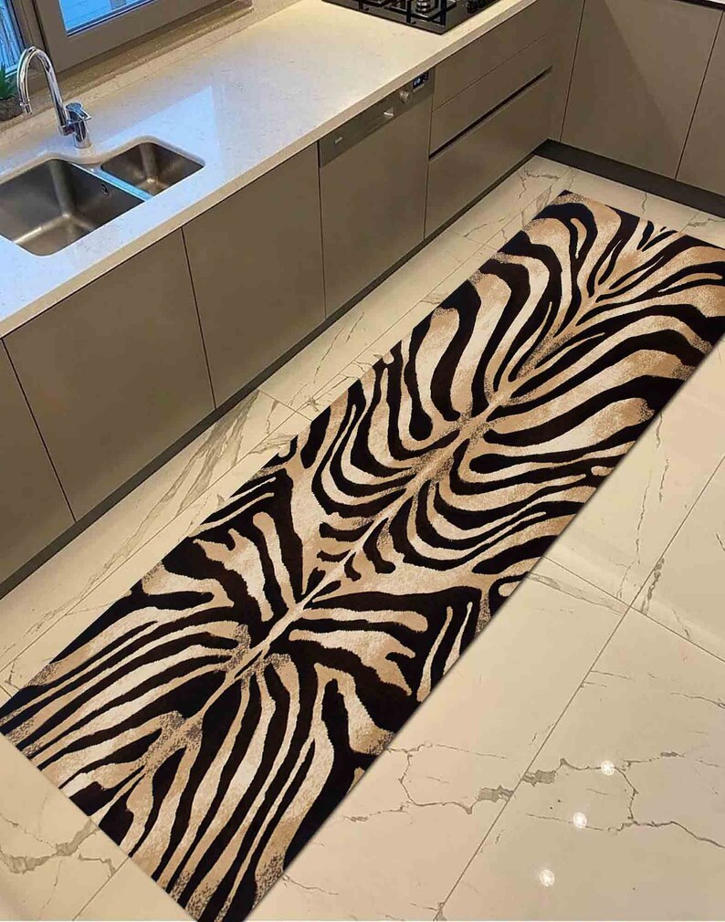 Zebra Rug, Zebra Pattern Rugs, Black Rugs, Modern Rugs, Salon Decor Rug, Hallway Rug, Cool Rug, Wall Hanging Rug, Bridesmaid Gift, image 4
