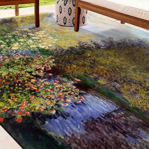 Claude Monet Rugs, Abstract Tree Rugs, Corner of the Garden at ...