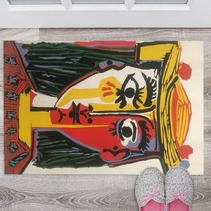 Picasso Rugs, Exhibition Rugs, Minimal Rugs, Reproduction Rugs, Office Rug, Saloon Rug, Gift For Her, Office Decor Rug, Thick Rug, image 8