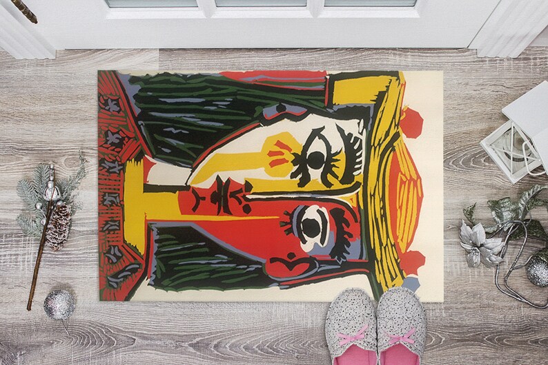Picasso Rugs, Exhibition Rugs, Minimal Rugs, Reproduction Rugs, Office Rug, Saloon Rug, Gift For Her, Office Decor Rug, Thick Rug, image 8