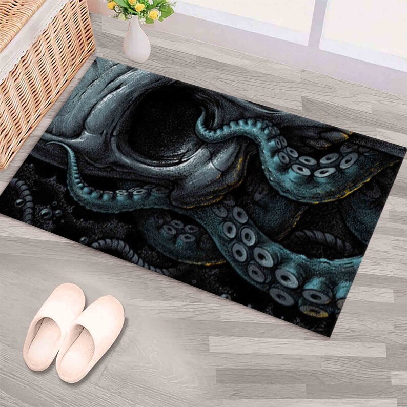 Tappeto polpo, tappeto horror, tappeti moderni, tappeto per animali, tappeto per saloon, tappeto per porta d'ingresso, tappeto per scale, tappeto personalizzato, tappeto per arredamento ufficio, tappeto stampato in 3D, immagine 6