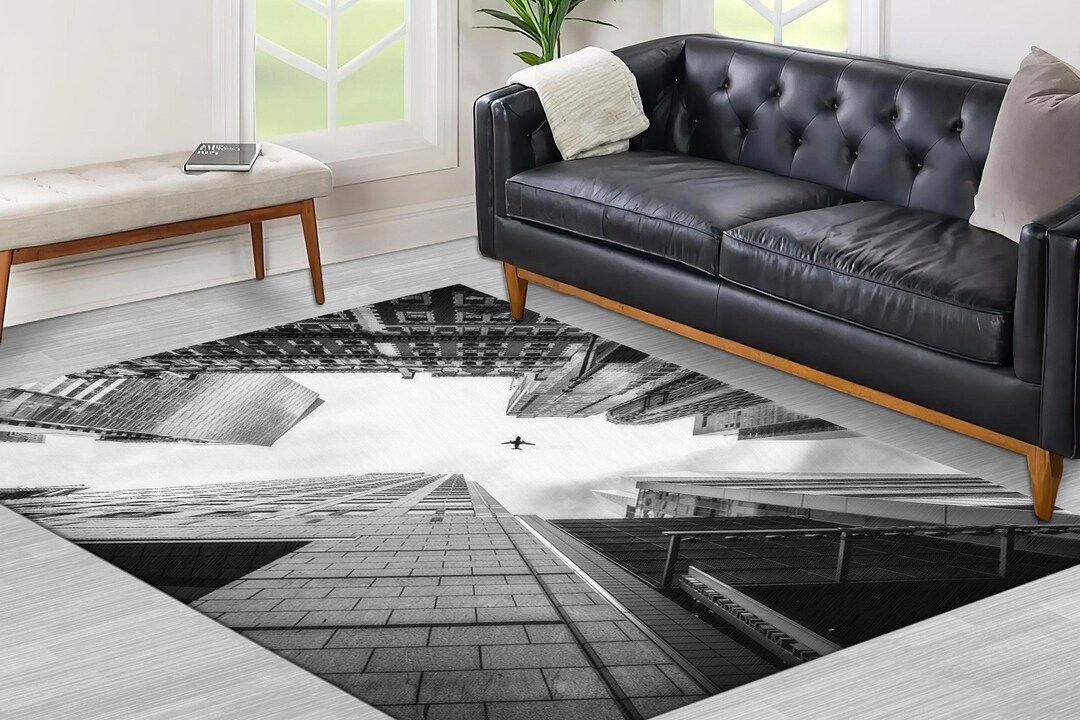 Plane in the Sky Rugs, Black and White Rug, Aviation Rugs, Landscape ...