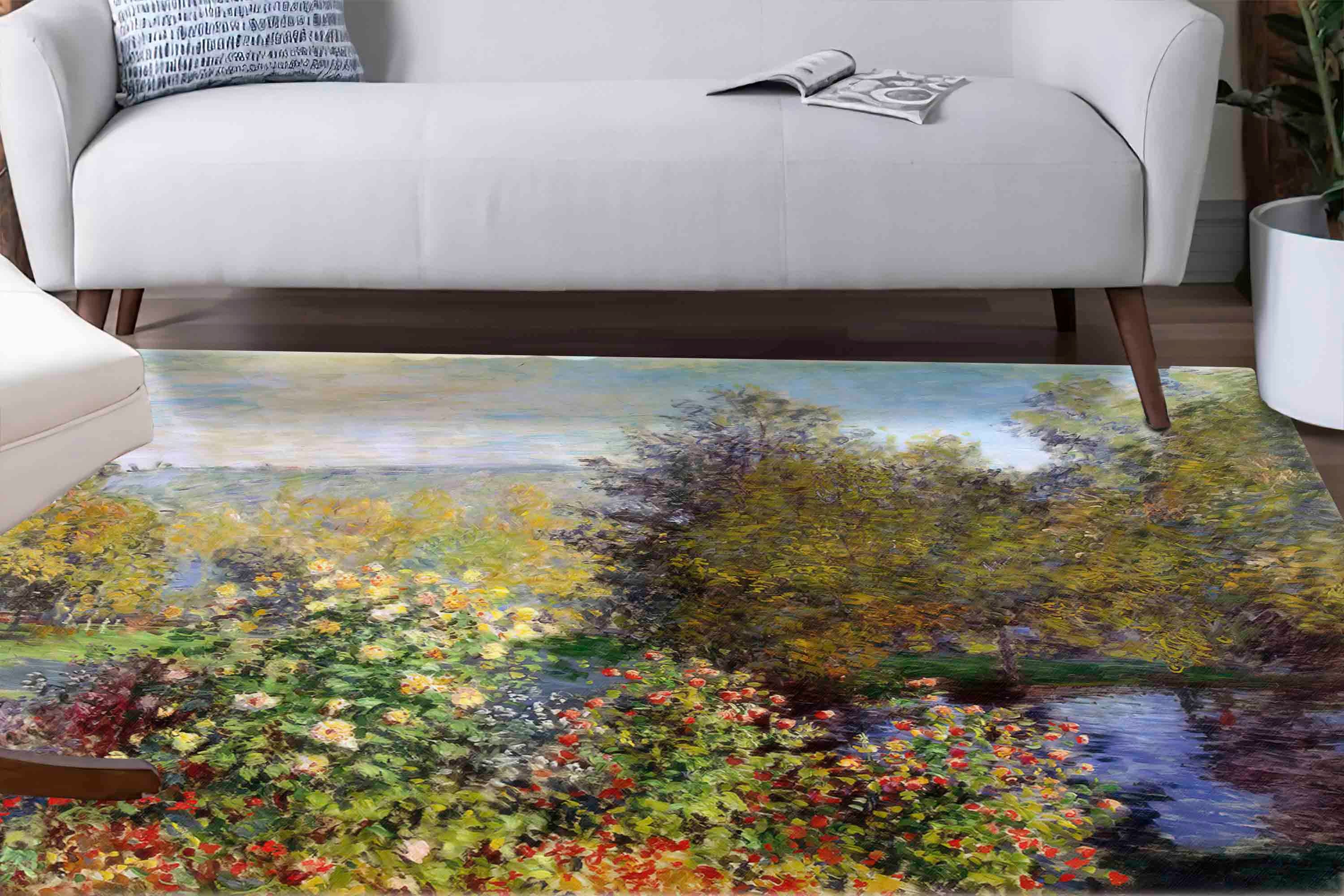 Abstract Tree Rug Claude Monet Rugs, Abstract Tree Rugs, Corner of the Garden at ...