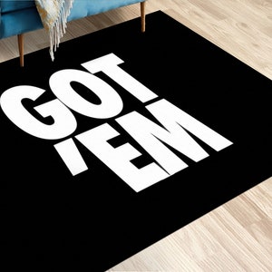 Area Rugs, Modern Rugs, Got Em Rug, Gift For Her Rugs, Black Rugs, White Rug, Front Door Rug, Kitchen Rug, Office Rug, Home Decor, Large Rug image 2