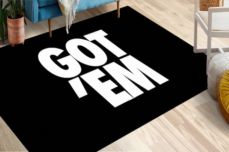 Area Rugs, Modern Rugs, Got Em Rug, Gift For Her Rugs, Black Rugs, White Rug, Front Door Rug, Kitchen Rug, Office Rug, Home Decor, Large Rug image 2