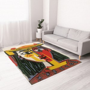 Picasso Rugs, Exhibition Rugs, Minimal Rugs, Reproduction Rugs, Office Rug, Saloon Rug, Gift For Her, Office Decor Rug, Thick Rug, image 4